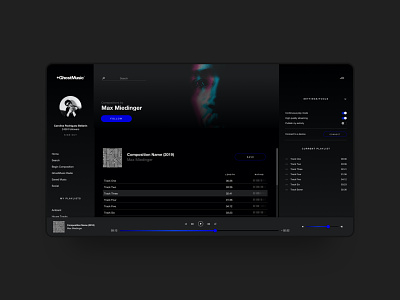 +GhostMusic UI/UX Web App ai black dark mode dashboard design iconography minimal music player product system ui user experience user inteface ux web