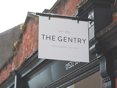 The Gentry branding & shopfront barber branding graphics hair lincoln logo shopfront signage typography window
