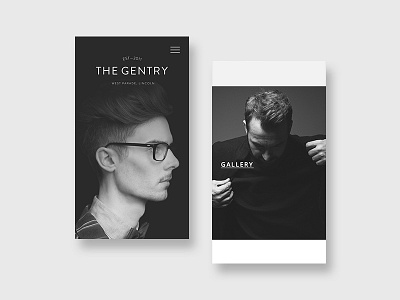 The Gentry 2016 mobile WIP barber design hipster layout minimal mobile responsive the gentry ui web website