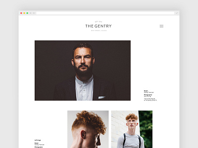 The Gentry 2016 web WIP 2 barber design desktop hipster layout minimal responsive the gentry ui web website