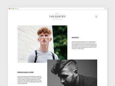 The Gentry 2016 web barber design desktop hipster layout minimal responsive the gentry ui web website