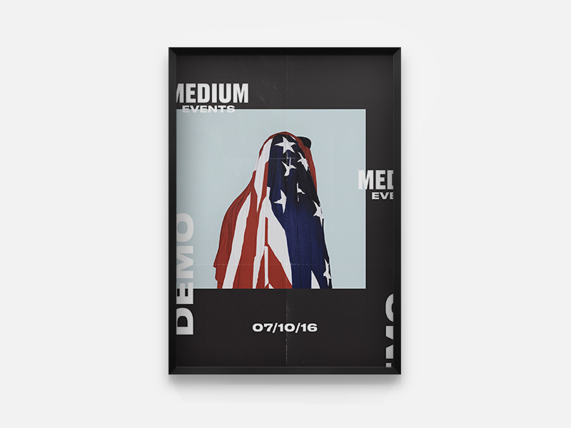 Medium Events Poster brutalist photography medium events events poster print layout graphic design