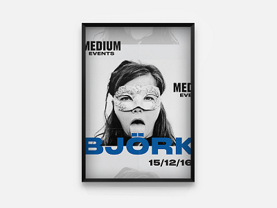 Medium Events Björk Poster bjork björk brutalist graphic design medium events poster print type typography