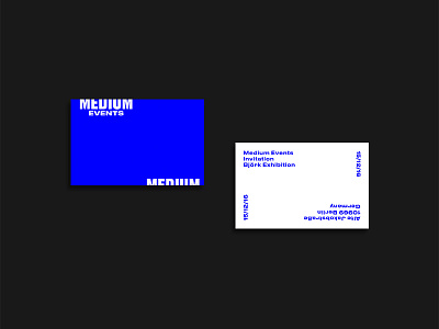 Medium Events Invites brutalist business cards layout medium events print type typography