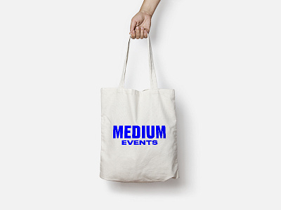 Medium Events Tote Bag blue branding event logo medium events print tote bag