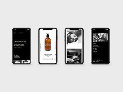 The Gentry Visual Identity — Mobile Screens barber barbershop black branding digital layout minimal mobile pdp product responsive shop store typography ui ux web website