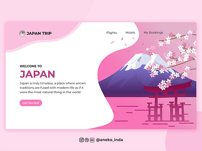 UI Design | Japan Trip Website app design flat icon illustration illustrator minimal ui ux vector website