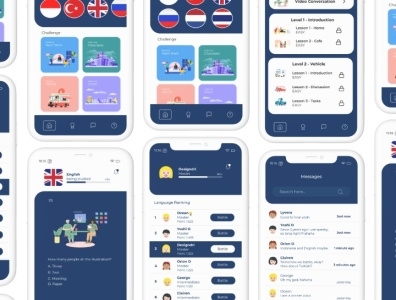 Language App | LanguApp app branding design graphic design illustration minimal typography ui uidesign ux