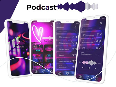 Podcast Apps animation app branding design graphic design illustration minimal typography ui uidesign ux