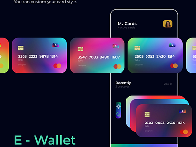 E wallet | UI Design app branding design graphic design illustration minimal typography ui uidesign ux vector