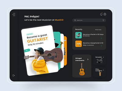 Music Course Website Design app branding courseapp design graphic design illustration typography ui uidesign ux vector web website