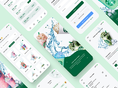 Starbucks App Redesign | UI Design app delivery design graphic design green illustration logo mobile mobileapp redesign starbucks typography ui uidesign ux