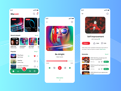 Music & Podcast Streaming App app branding design fun mobile mobileapp music musicplatform podcast streaming ui uidesign