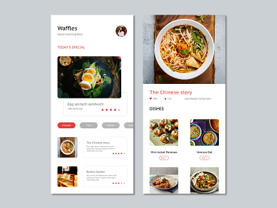 Waffles app design ui ux web