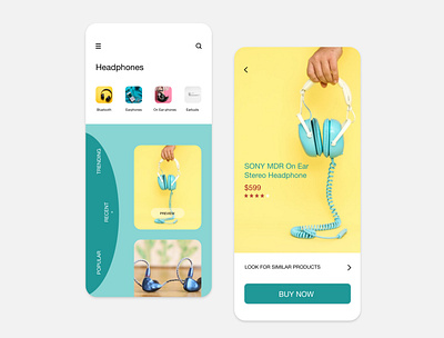 Headphone App app commercial design headphones illustration ios design ui ux