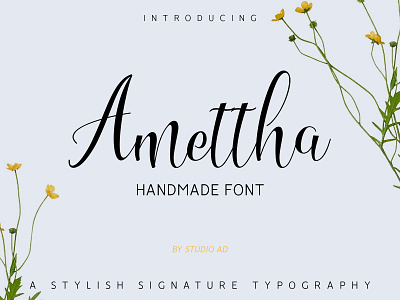 Free Amettha Script Font free fonts freebies handmade fonts lettering script fonts signature fonts typography