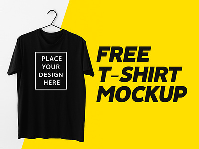 T-Shirt Mockup - FREE black tshirt branding free tshirt mockup freebie print design psd mockup t shirt tshirt lettering tshirt mockup typography