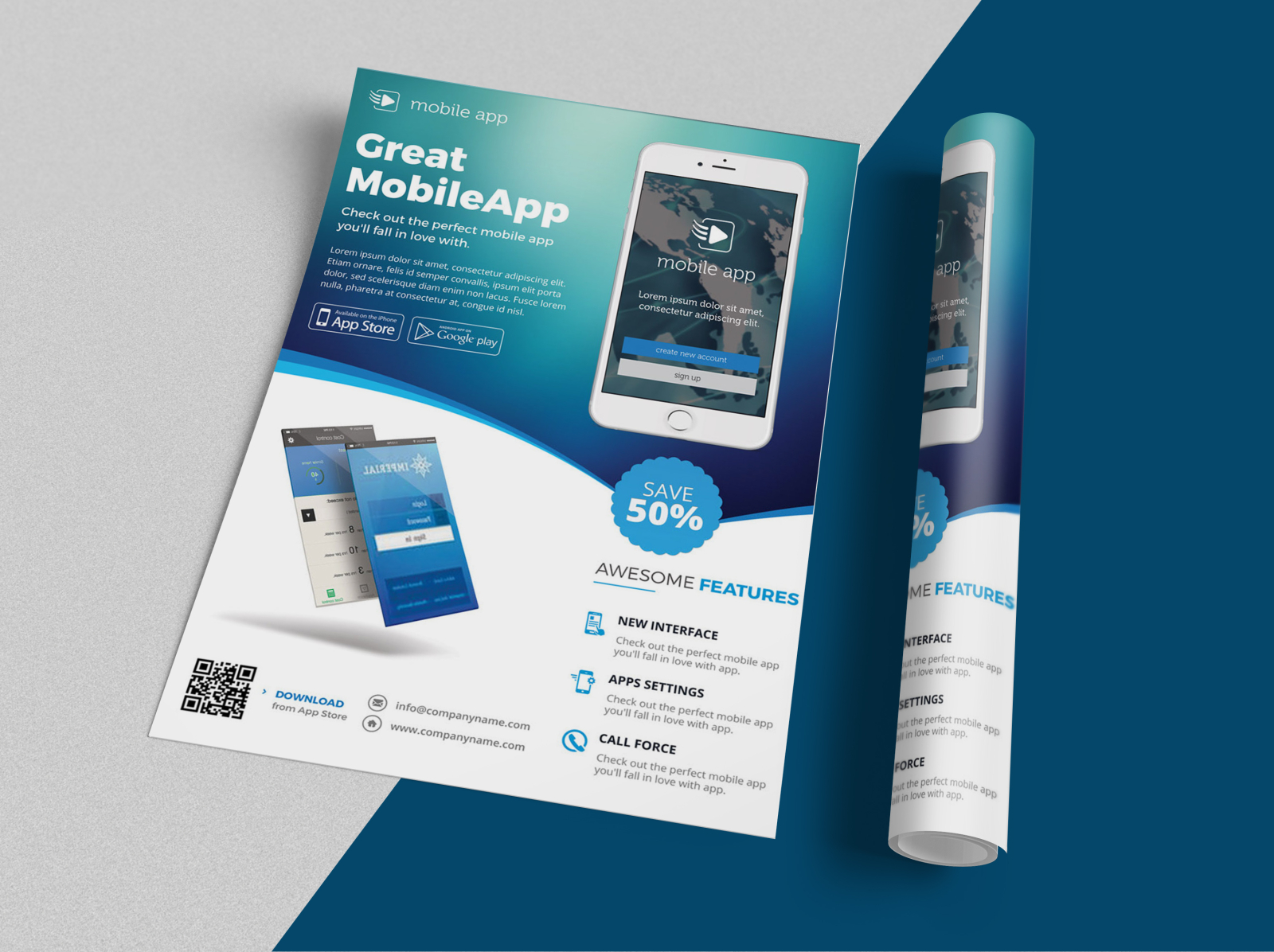 Download Free A4/A2 Leaflet / Flyers Mockups by Graphic Design Junction on Dribbble