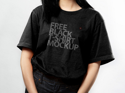 Free Black TShirt Mockup black design black tshirt free free psd mockup girls tshirt logo logo tshirt mockukp template psd mockup round neck t shirt mockup women tshirt