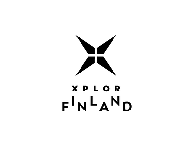 XplorFinland Logo Option 4 aurora branding design finland flag identity logo mark northern lights northern star star symbol