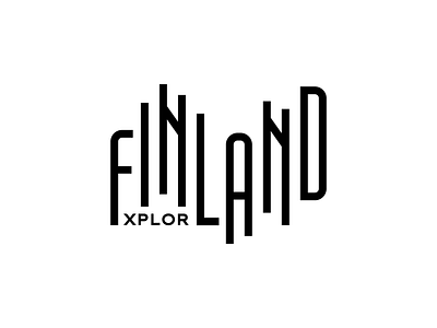 XplorFinland Logo Option 2 aurora branding design finland identity logo mark northern lights sibelius symbol travel typography vector