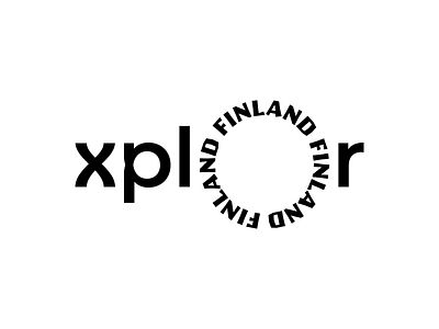 XplorFinland Logo Option 1 branding design finland globe identity lens logo mark symbol travel typography vector