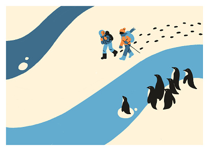 On The Road to Nowhere art design editorial art food market graphic illustration illustrator journey northpole penguin snow