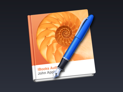 iBooks Author (Free PSD) apple author blue book ibooks icon orange pen photoshop psd