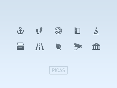 PICAS Classic picas icons glyph pictogram vector photoshop benedik iphone ios ipad retina