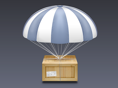 Airdrop Icon (PSD) air apple benedik crate drop icon mac osx parachute photoshop strings