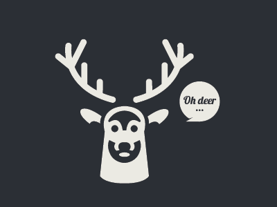 Oh deer benedik blue dear deer grey icon illustration pictogram vector