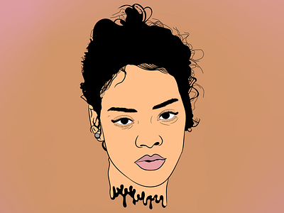 Rihanna vector portrait cartoon design icon illustration illustrator vector web