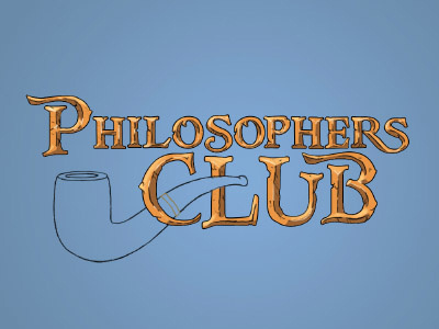 Philosopher's Club lettering logo pipe typography