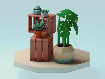 House Plants v2.3 3d illustration low poly