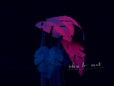 Mixtape Covers 3d low poly neon
