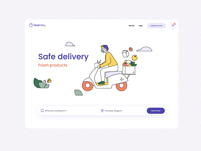 Food Delivery Website 2d after effect aftereffects animation commerce deliver design food gif illustration motion motion graphics onepage order parallax parallax scrolling scroll ui ux web