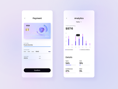 Payments control mobile app design 3d analiticts app banking card checkout clean credit card creditcard data data visualization expense mobile pay payment render statistics ui ux wallet