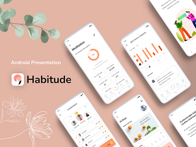 Habit Tracker - Android app UI Design android app app ui branding design e commerce graphic design illustration ui ui design ui ux vector