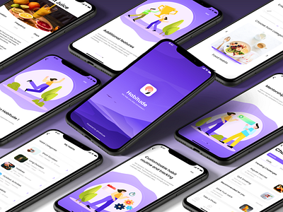 Habit Tracker - iOS app UI design | App UI / UX app ui branding design e commerce graphic design habit tracker illustration ios app ios app ui ui ui design ui ux vector