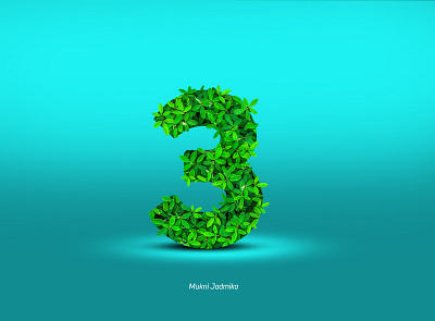 03 Third advertising design alphabet banner branding creative creative design design flyers green illustration letter lettering letters logo manipulate manipulation number plants poster design symbol