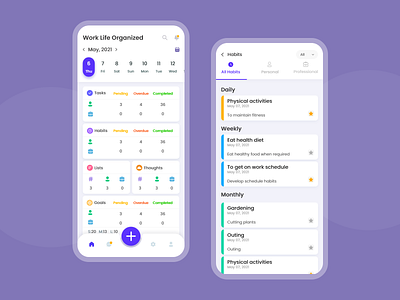 Work Life Organized management tasks to do ui design user experience design user interface user interface design ux ux design