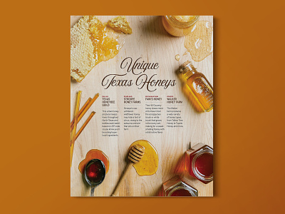 Texas Honey Layout art direction food styling layout publication