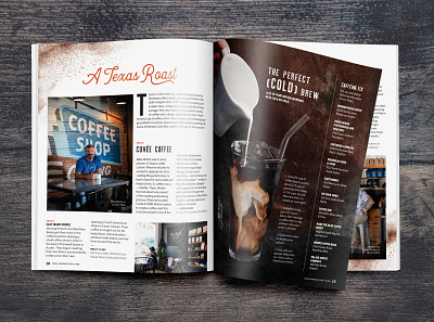 Texas Coffee Feature art direction layout magazine publication