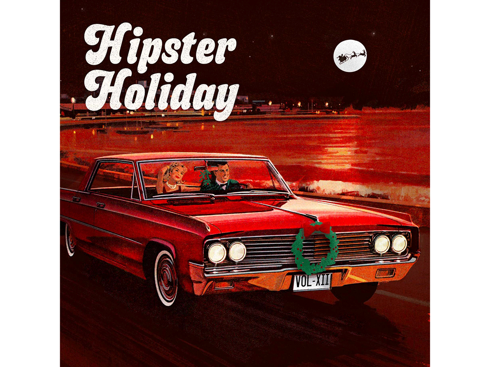 Hipster Holiday Vol. XII Playlist Cover Art album art christmas illustration music