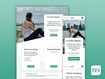 Balance Zen branding design freelance startup trainer ui design webdesign website