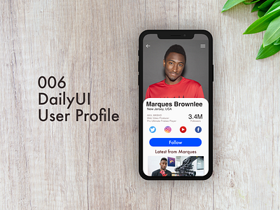 User Profile - #006 of DailyUI 006 app dailyui ios mobile social social media social network ui