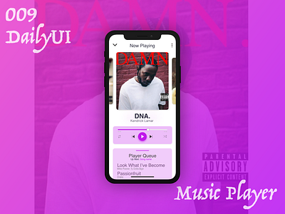 Music Player - DailyUI 009 009 adobexd app dailyui design illustration ios mobile music music player play song ui