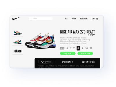 012 - E-Commerce Shop (Single Page) 012 adobexd branding dailyui design ecommerce illustration nike shoes ui web