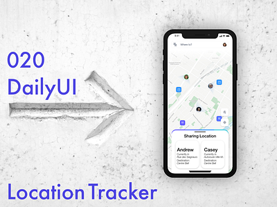 020 - Location Tracker 020 adobexd app dailyui design gps illustration ios location app location tracker mobile ui