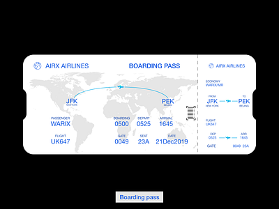 Boarding Pass 024 boarding boarding pass dailyui design pass product ui